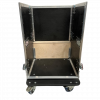 Tall black smooth travel flight case with drawers